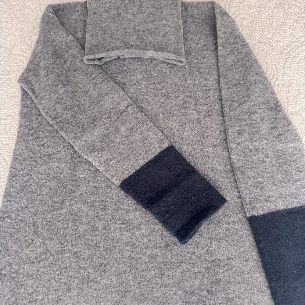 Super warm wool color block sweater.